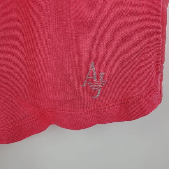 Armani Y2K Resort Coastal Chic Pink Ruffle Sleeve Scoop V Neck Top Shirt Small - Picture 10 of 10